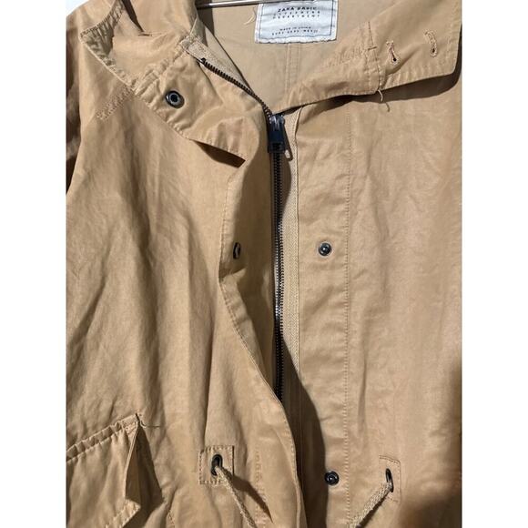 Zara Basic Khaki Hooded Outerwear Jacket Womens Size Small - Picture 8 of 9